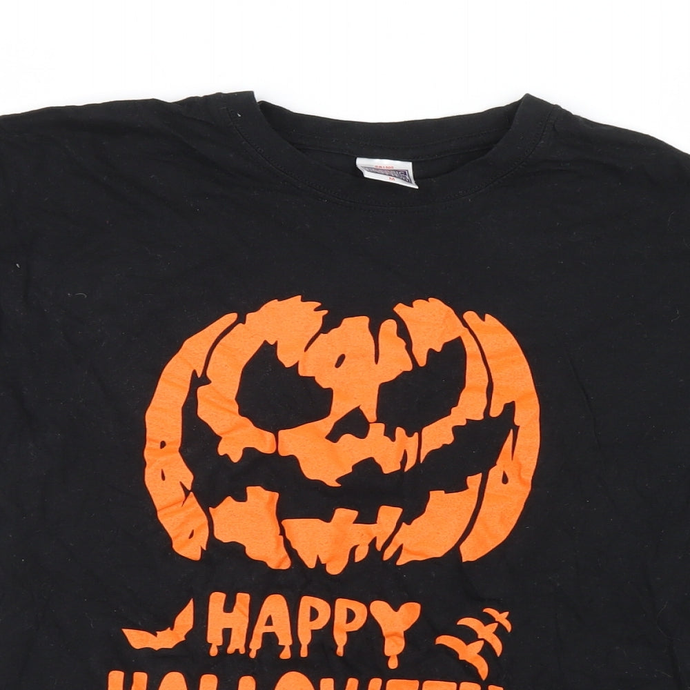 Classic Ringspun Cotton Womens Black   Basic T-Shirt Size M  - Halloween