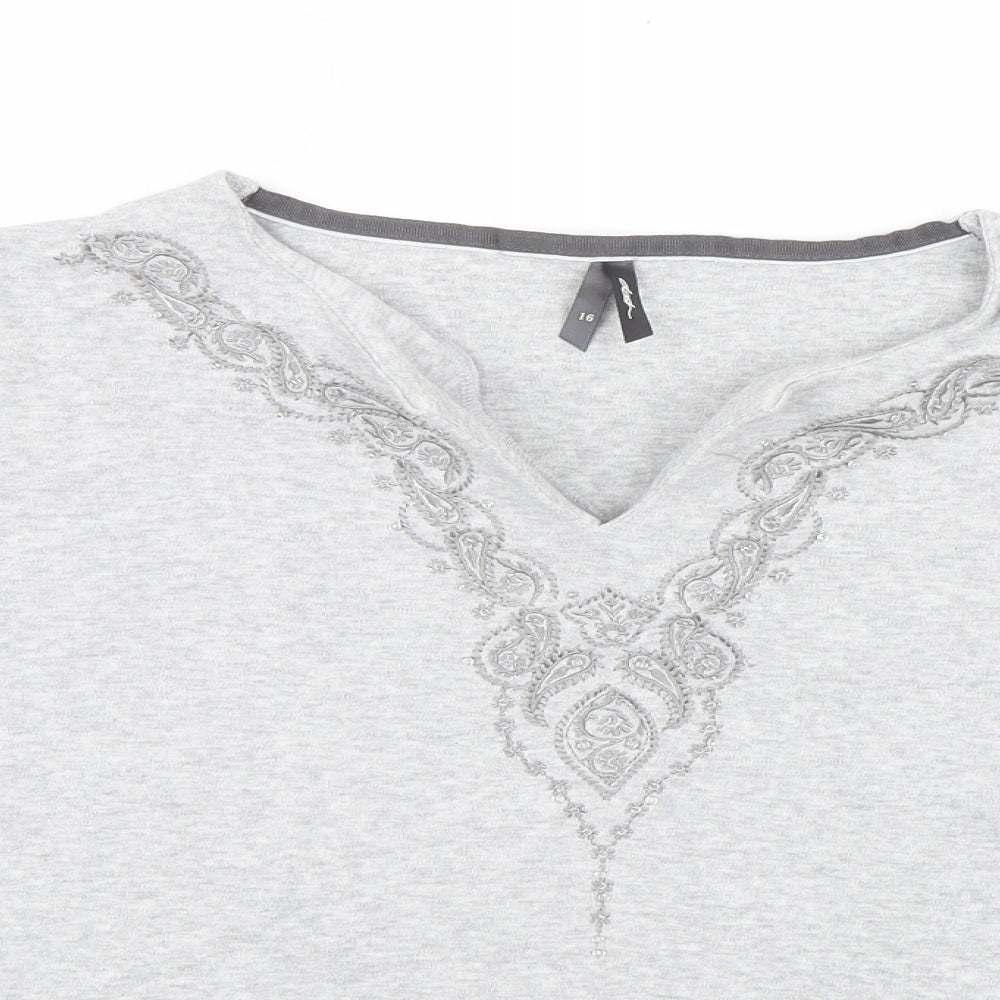 DASH Womens Grey  Knit Pullover Jumper Size 16