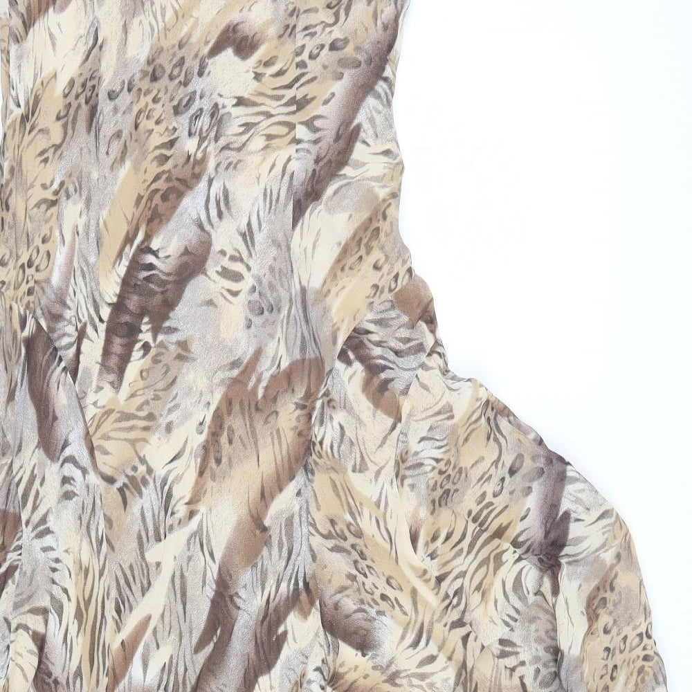 Per Una Womens Brown Geometric  Maxi  Size 14  - Long Length