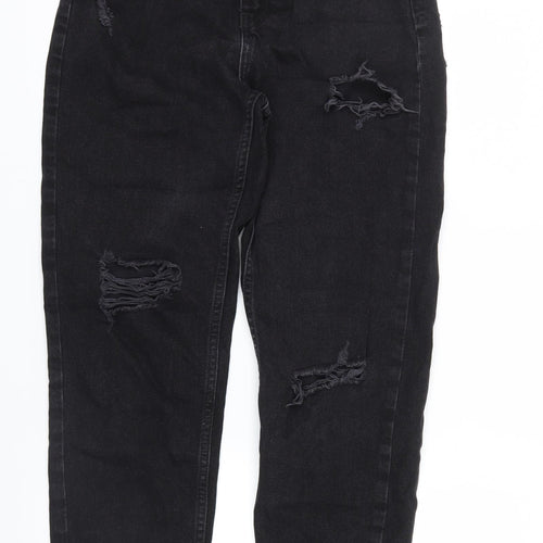Denim Co. Womens Black  Denim Straight Jeans Size 6 L28 in