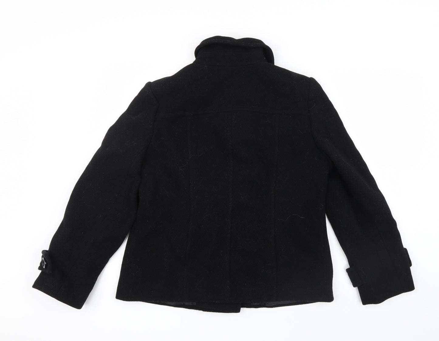 BHS Womens Black   Pea Coat Jacket Size 12