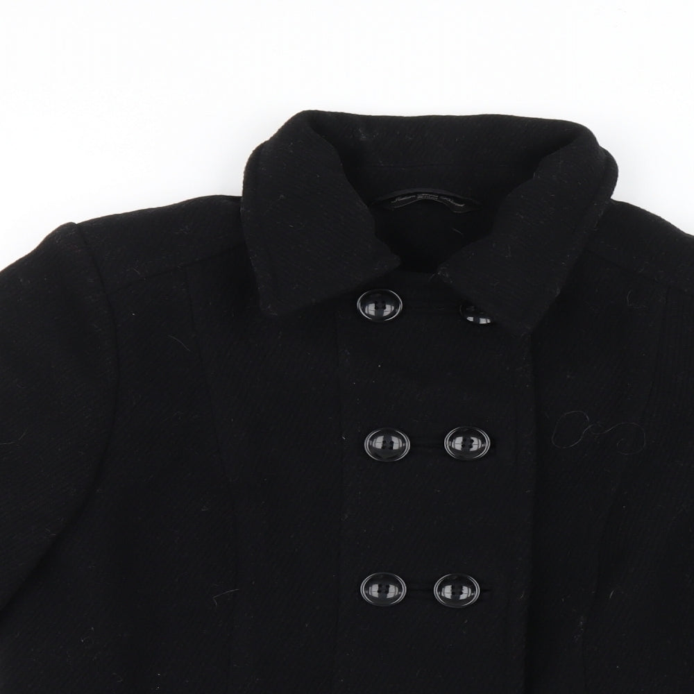 BHS Womens Black   Pea Coat Jacket Size 12