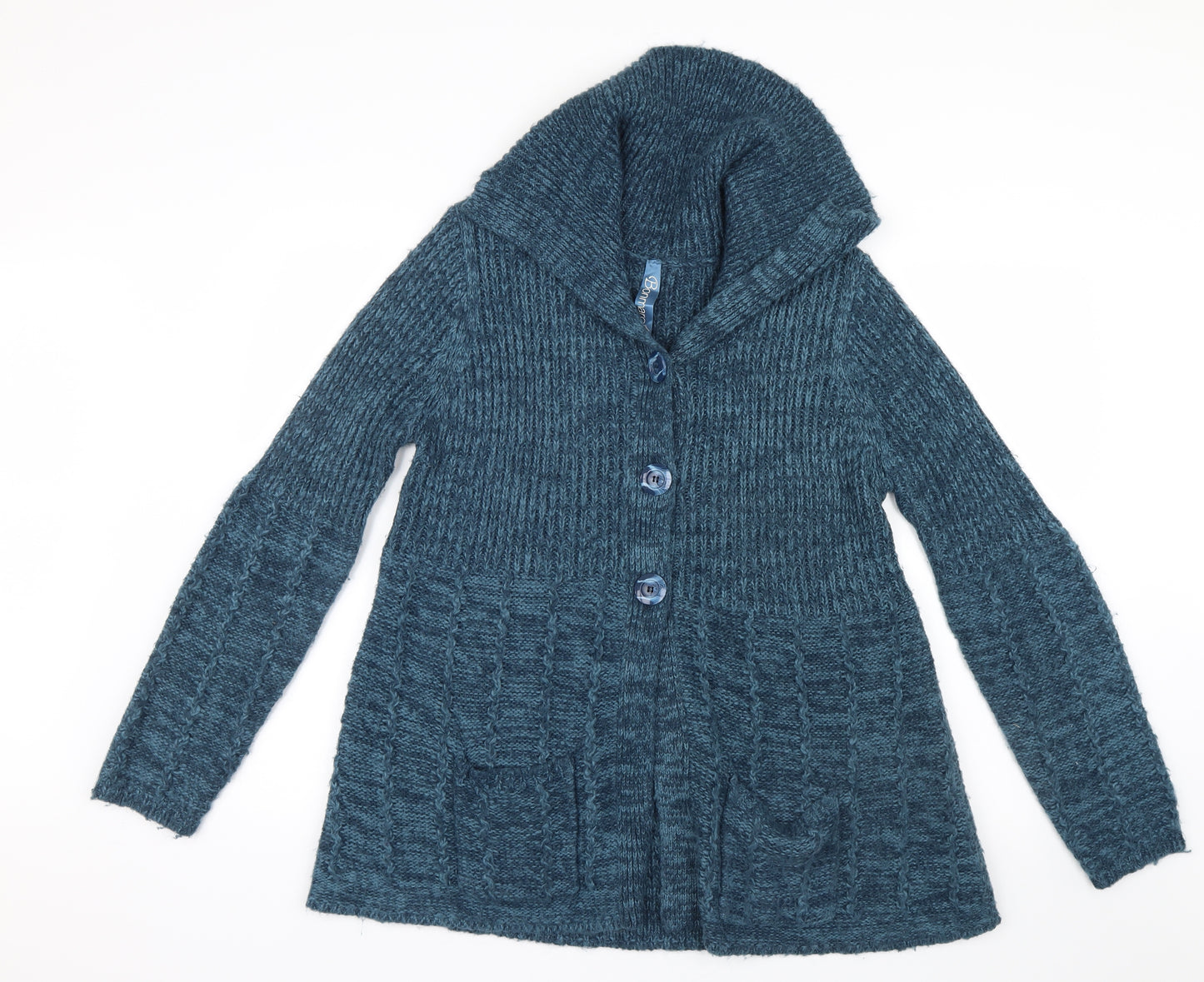 Bonmarché Womens Blue  Knit Cardigan Jumper Size M