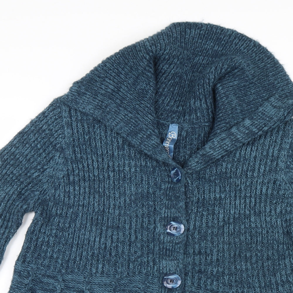 Bonmarché Womens Blue  Knit Cardigan Jumper Size M