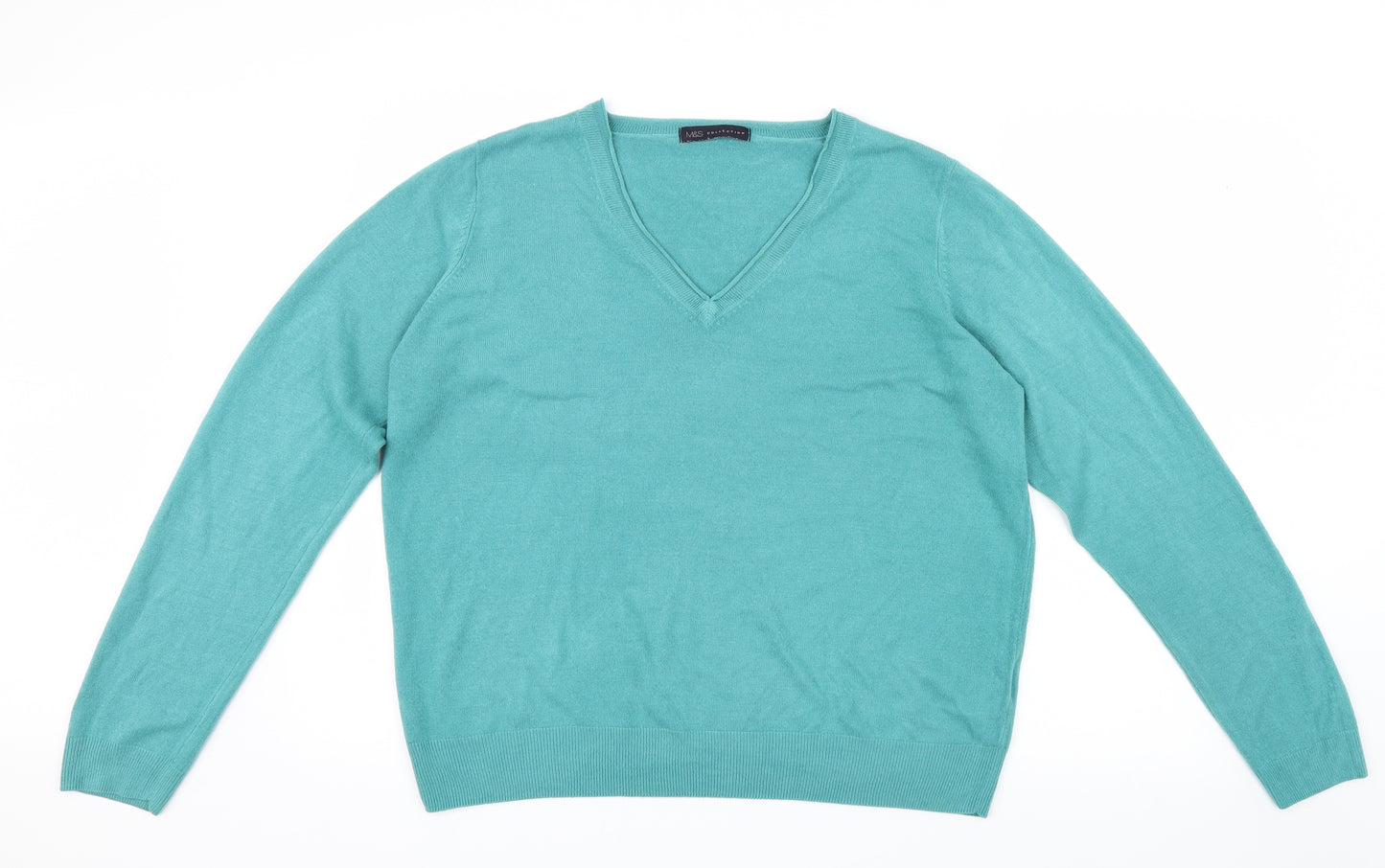 Marks and Spencer Womens Blue  Knit Pullover Jumper Size 18