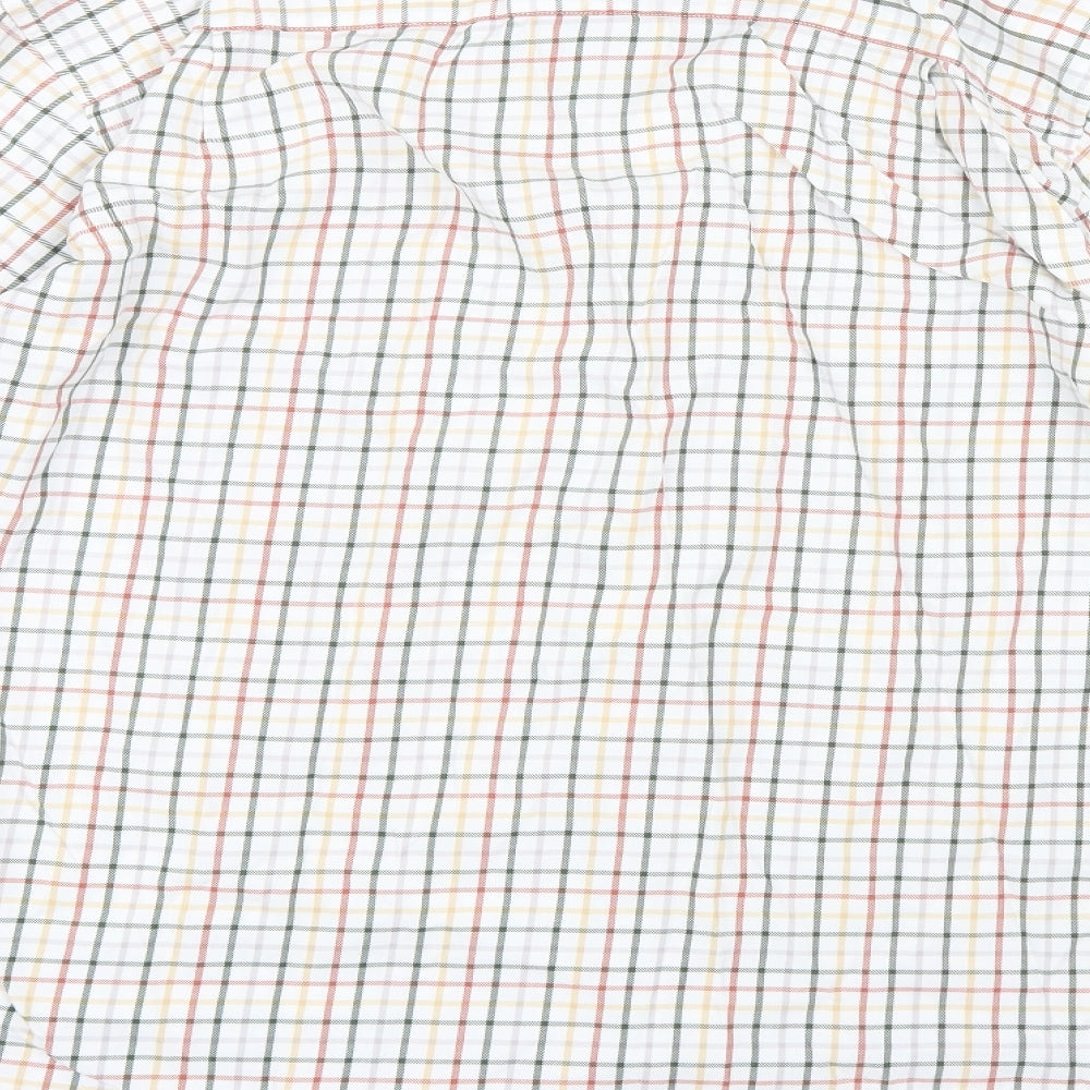 John M. Cotton Mens Green Check   Button-Up Size 17