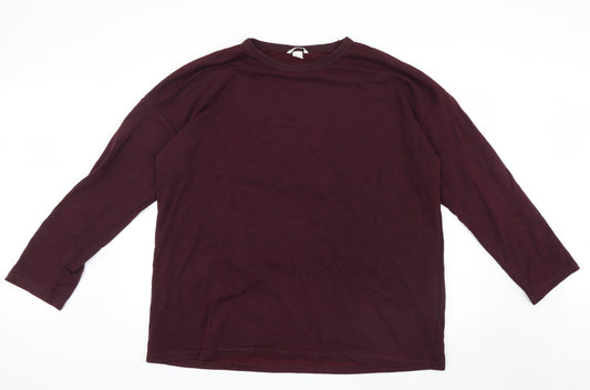 Front view of H&M men’s purple knit jumper, size L