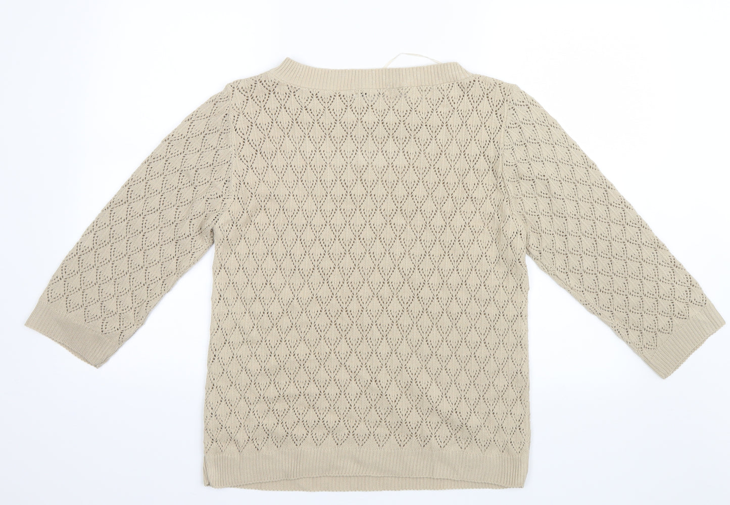 Emma Womens Beige  Knit Pullover Jumper Size S