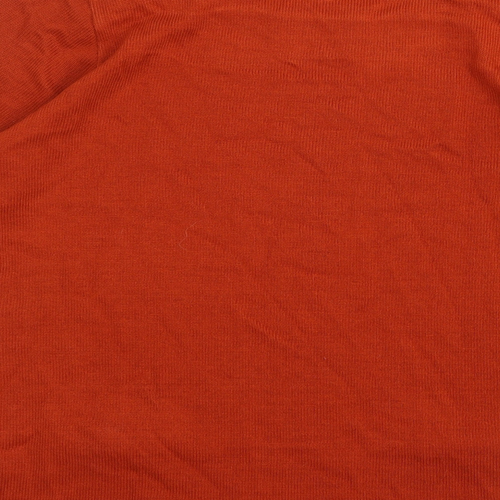 Afibel Womens Orange  Knit Pullover Jumper Size 14