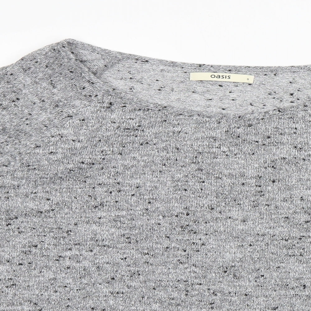 Oasis Womens Silver  Knit Pullover Jumper Size S