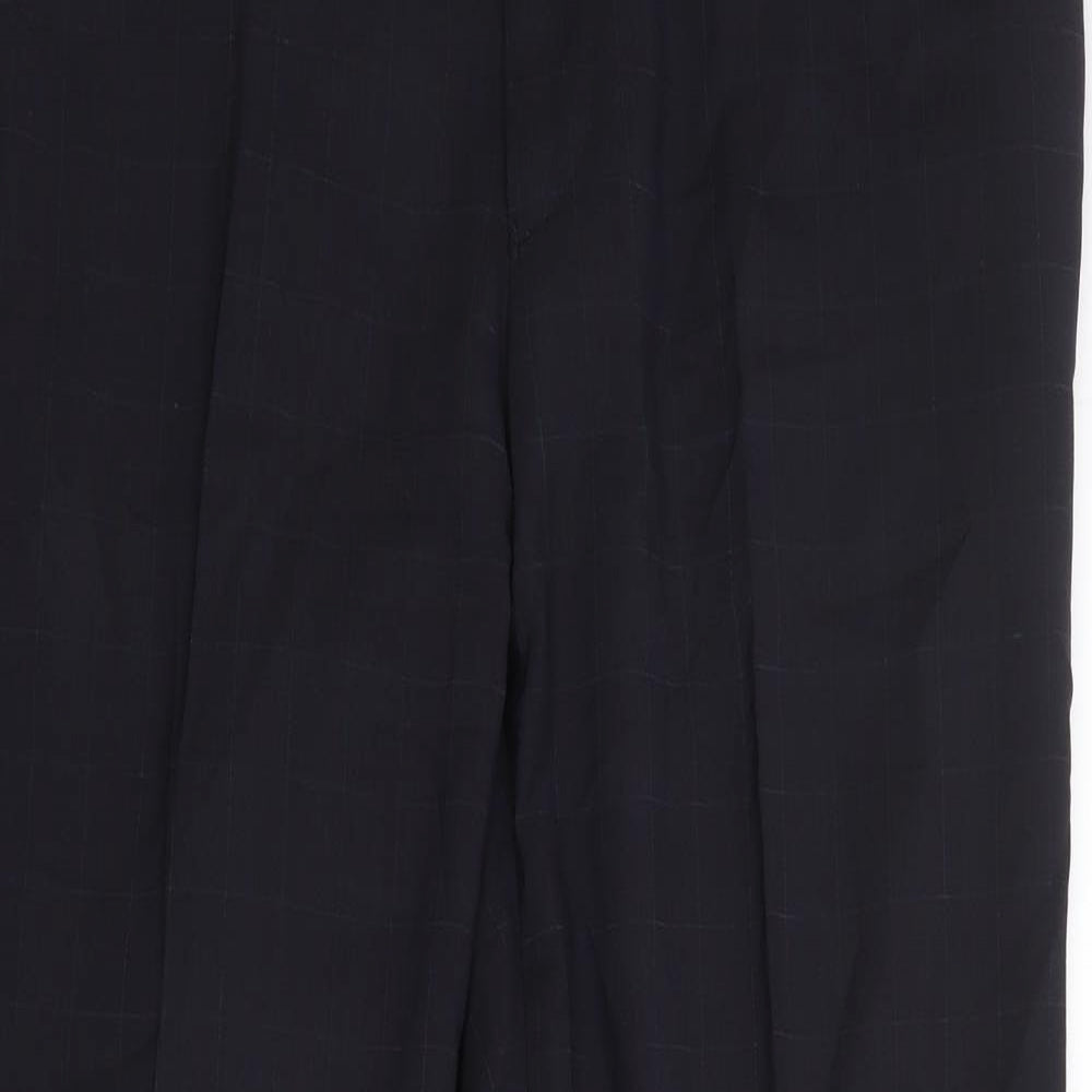 Marks and Spencer Mens Grey Check  Trousers  Size 36 in L29 in