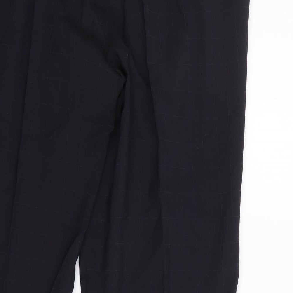 Marks and Spencer Mens Grey Check  Trousers  Size 36 in L29 in