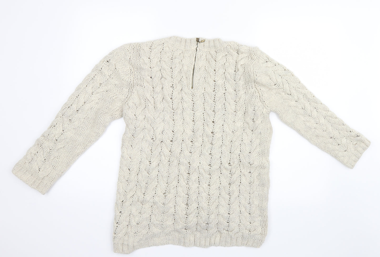 Zara Knit Womens Ivory  Knit Pullover Jumper Size 14