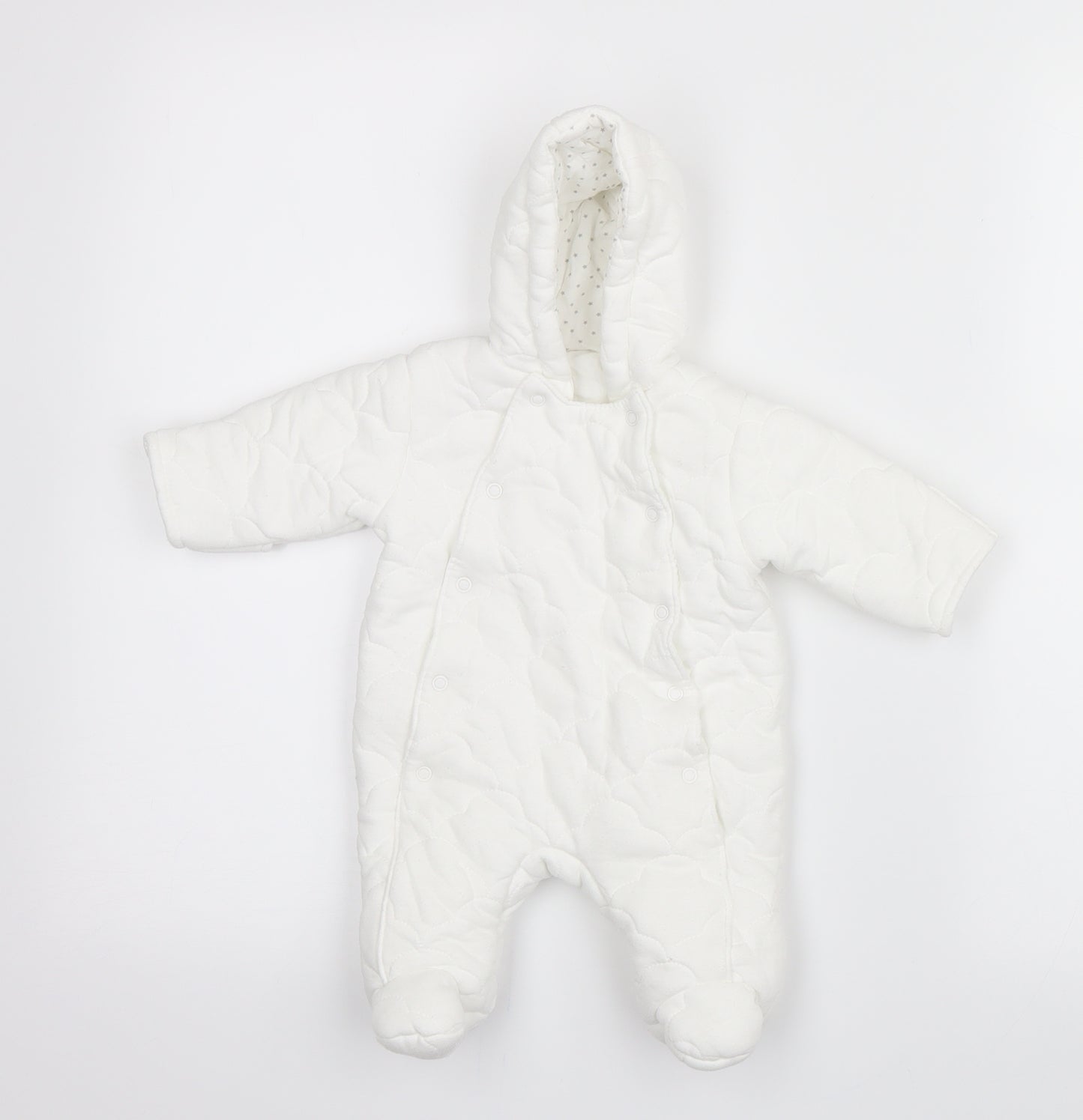 George Girls White   Coverall One-Piece Size Newborn