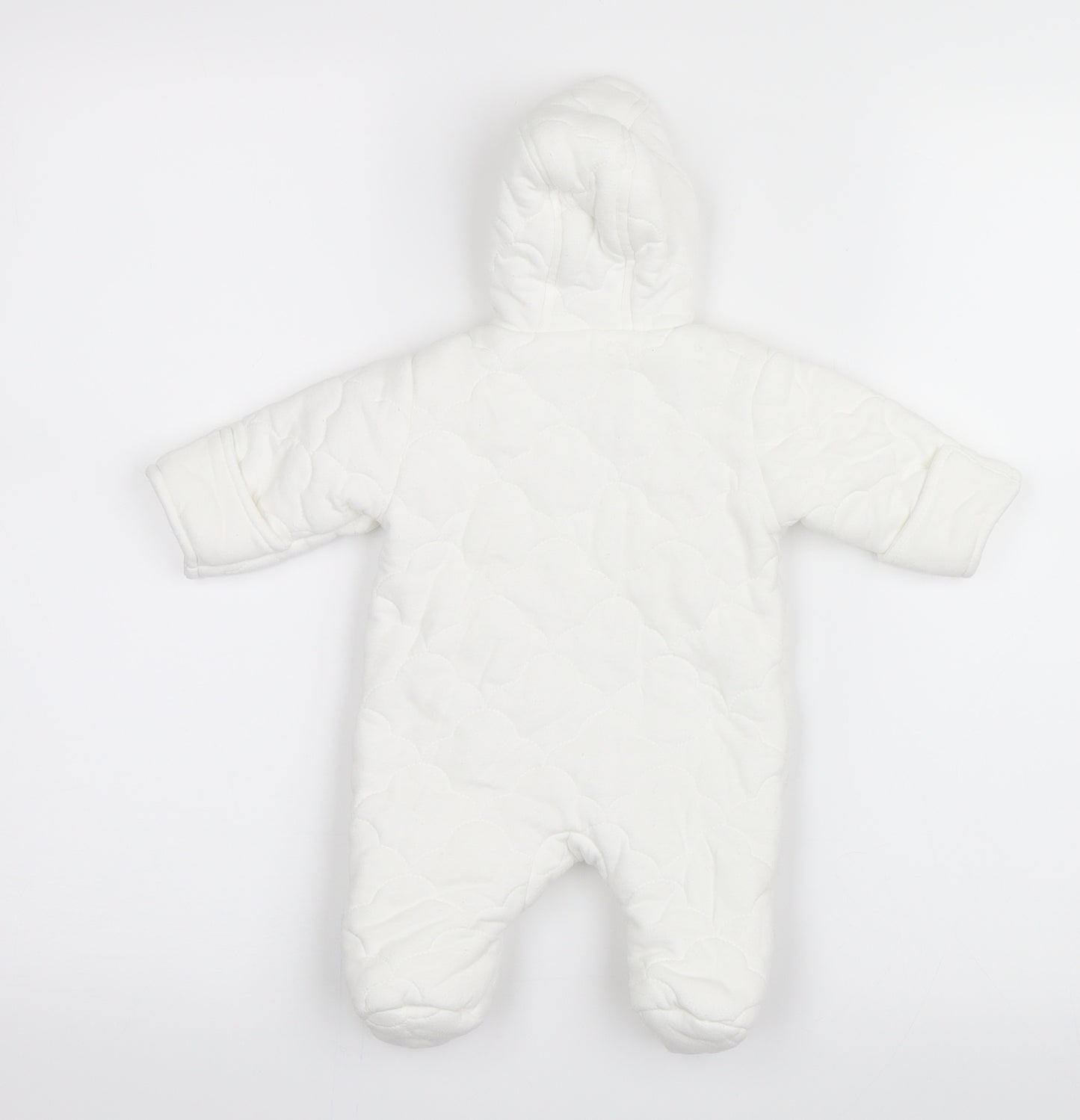 George Girls White   Coverall One-Piece Size Newborn