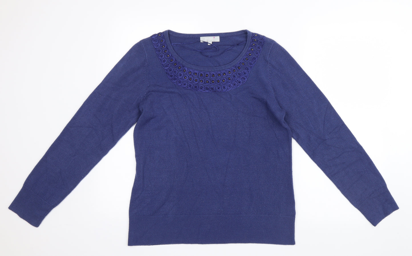 Per Una Womens Blue  Knit Pullover Jumper Size 14
