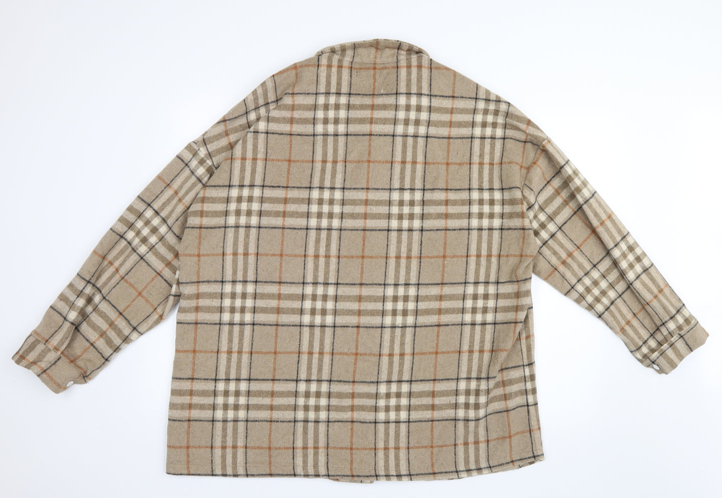 Boohoo Womens Brown Check Knit Jacket  Size 16