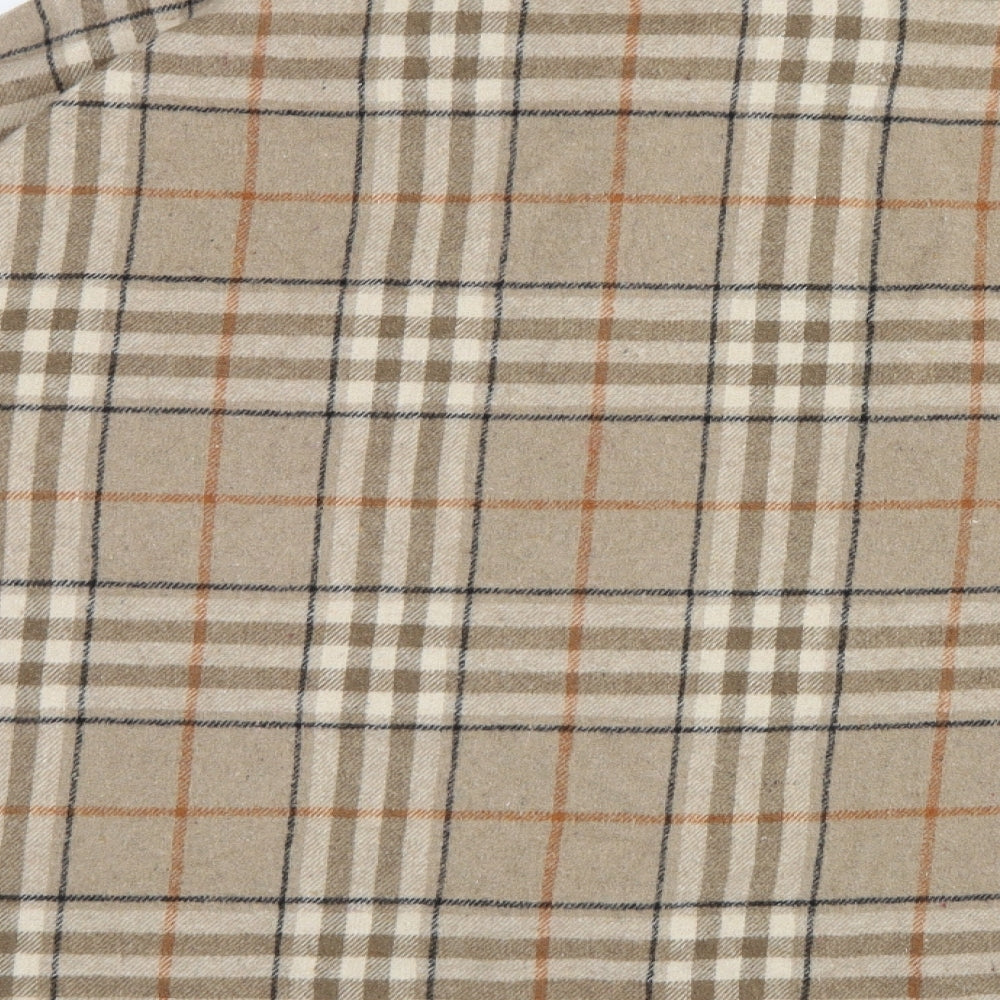 Boohoo Womens Brown Check Knit Jacket  Size 16