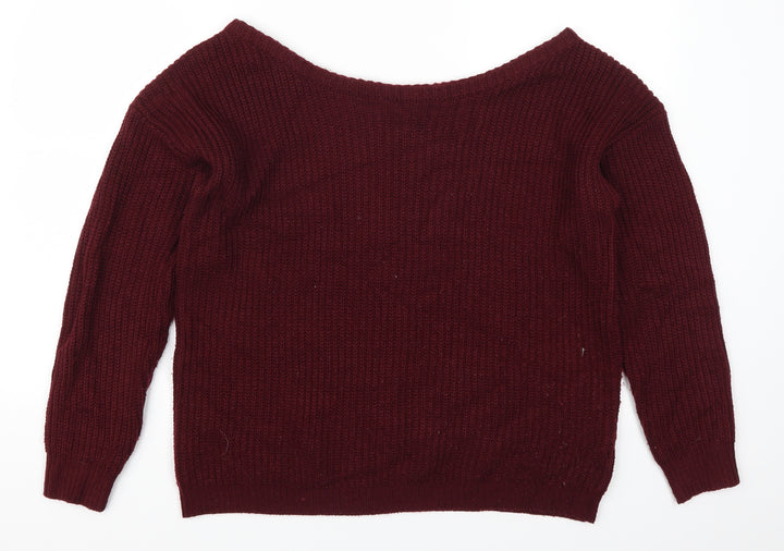 Missguided Womens Red   Pullover Jumper Size M