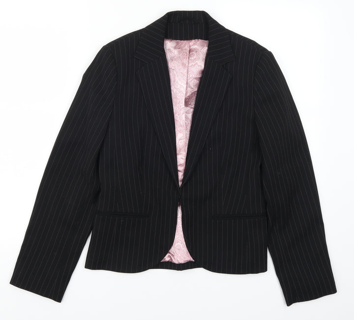 Dorothy Perkins Womens Black Striped Jacket Suit Jacket Size 10