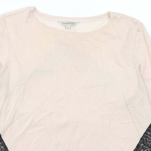 Marks and Spencer Womens Pink  Lace Pullover Jumper Size 14