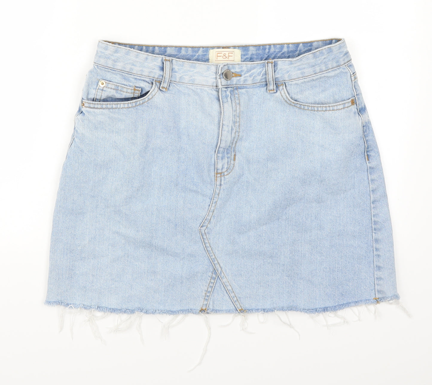 F&F Womens Blue  Denim A-Line Skirt Size 12