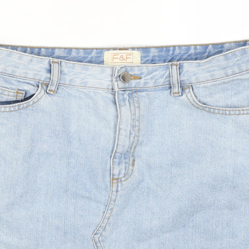 F&F Womens Blue  Denim A-Line Skirt Size 12