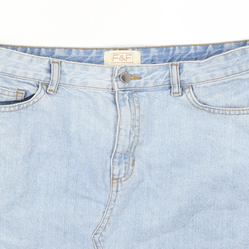 F&F Womens Blue  Denim A-Line Skirt Size 12