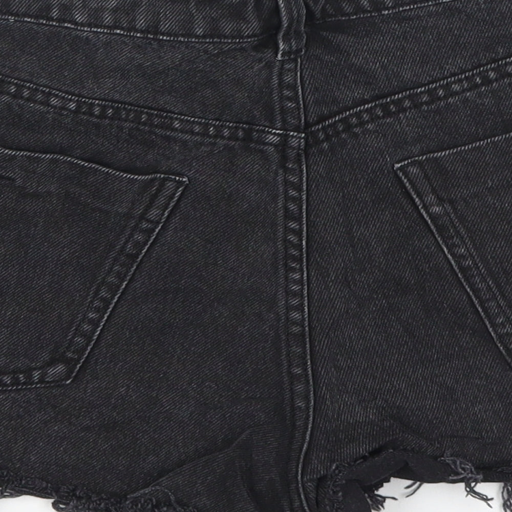 Zara Womens Grey  Denim Hot Pants Shorts Size 12