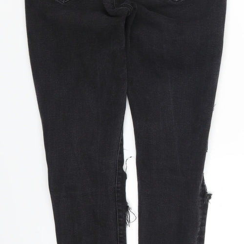 Denim Co Womens Black  Denim Skinny Jeans Size 10 L26 in - Heavily Distressed