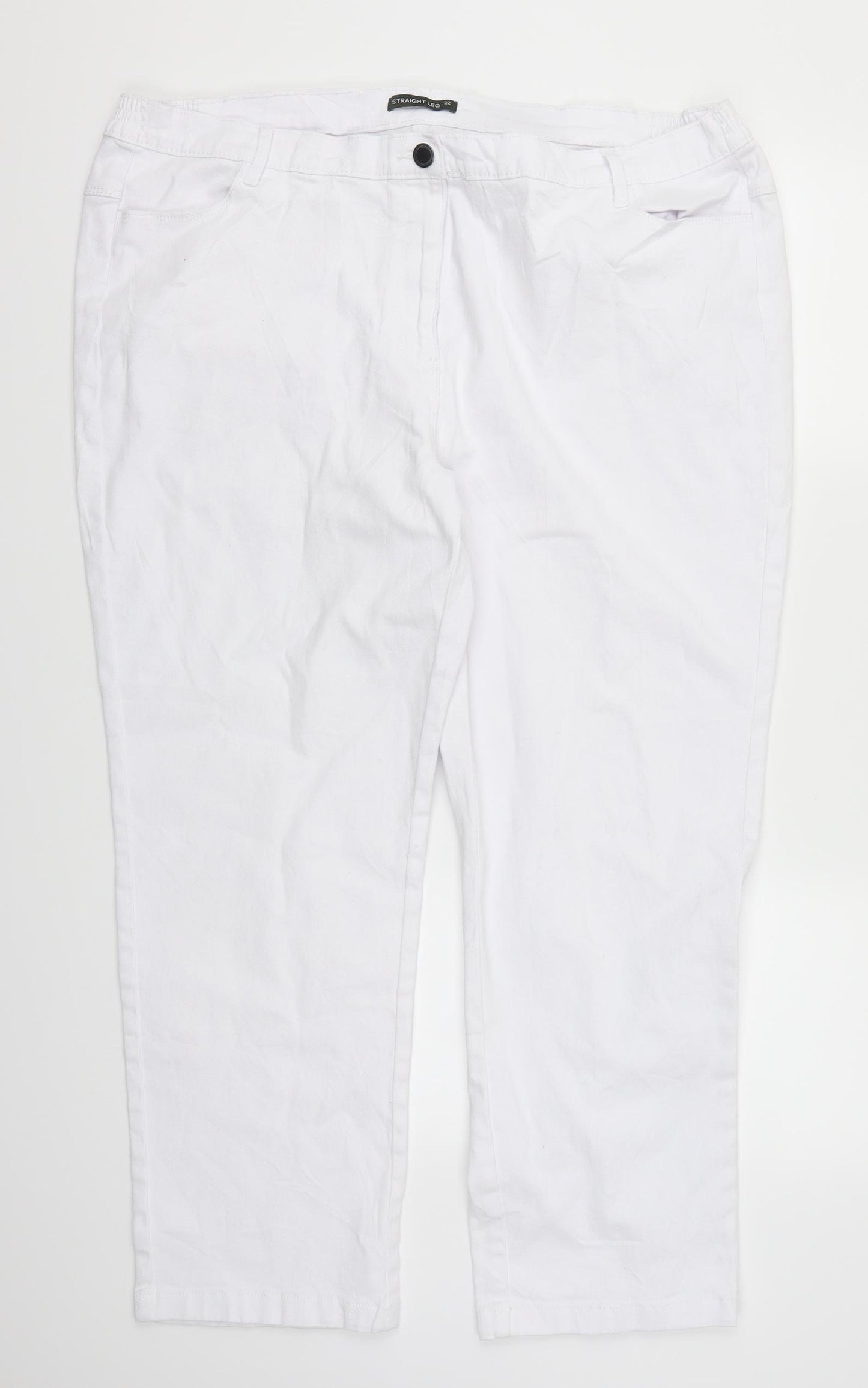 Preworn Womens White  Denim Straight Jeans Size 22 L28 in