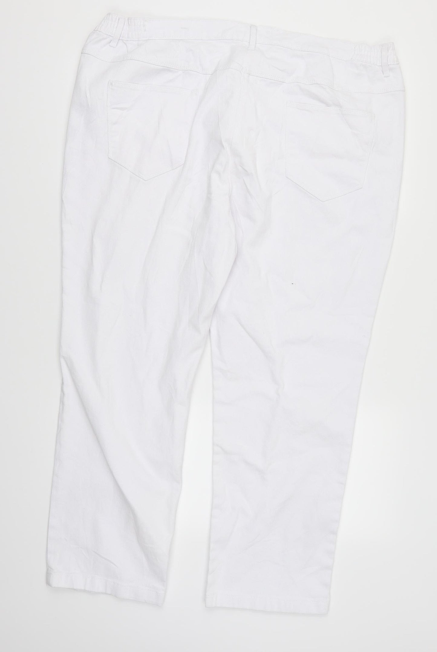 Preworn Womens White  Denim Straight Jeans Size 22 L28 in