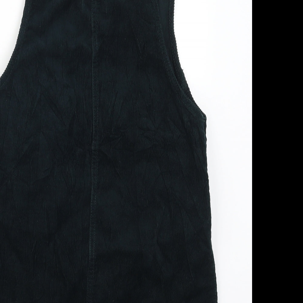 New Look Womens Green  Corduroy Pinafore/Dungaree Dress  Size 8