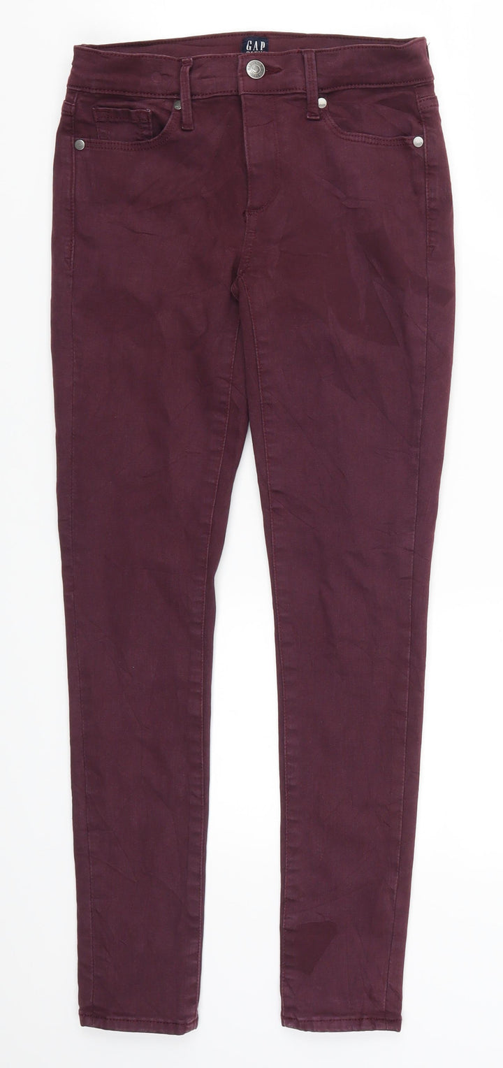 Gap Womens Purple Denim Skinny Jeans Size 24 in L26 in