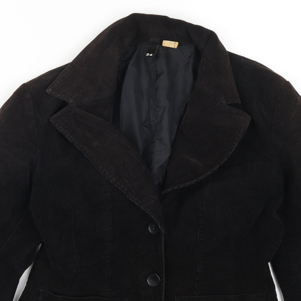 H&M Womens Black  Corduroy Jacket Suit Jacket Size 6