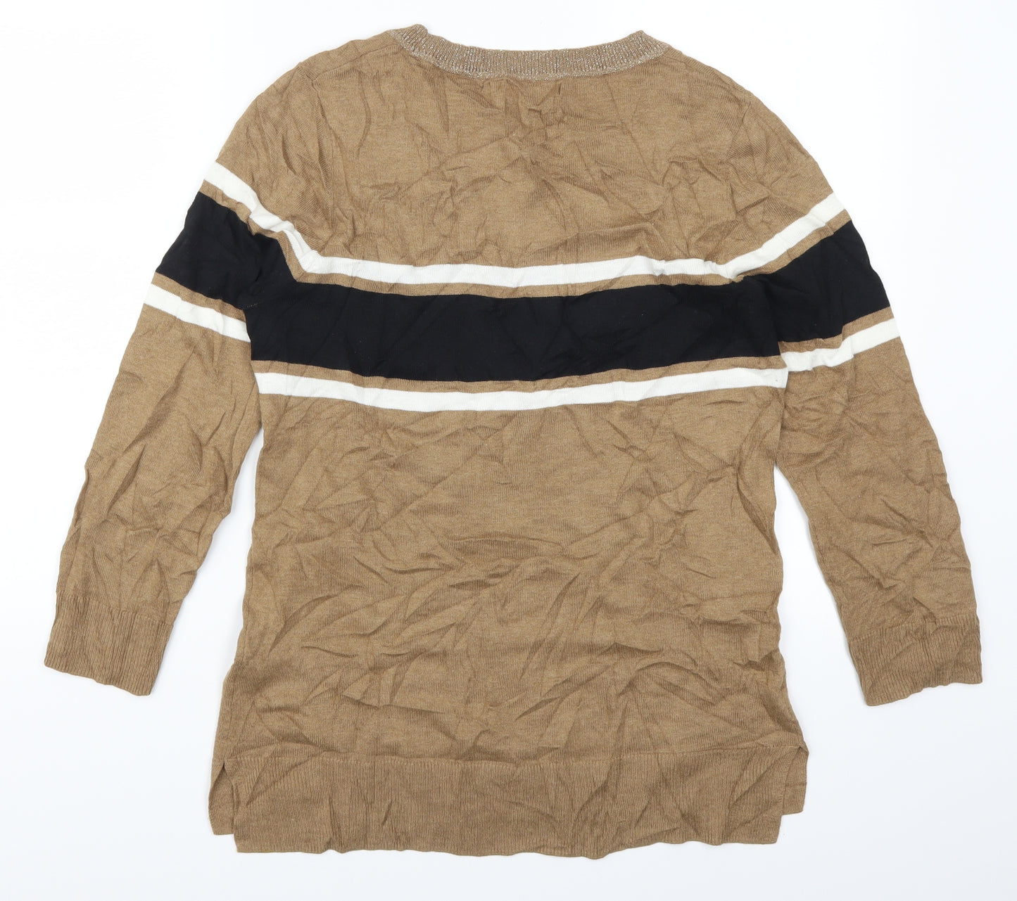 NEXT Womens Brown Striped  Pullover Jumper Size 10