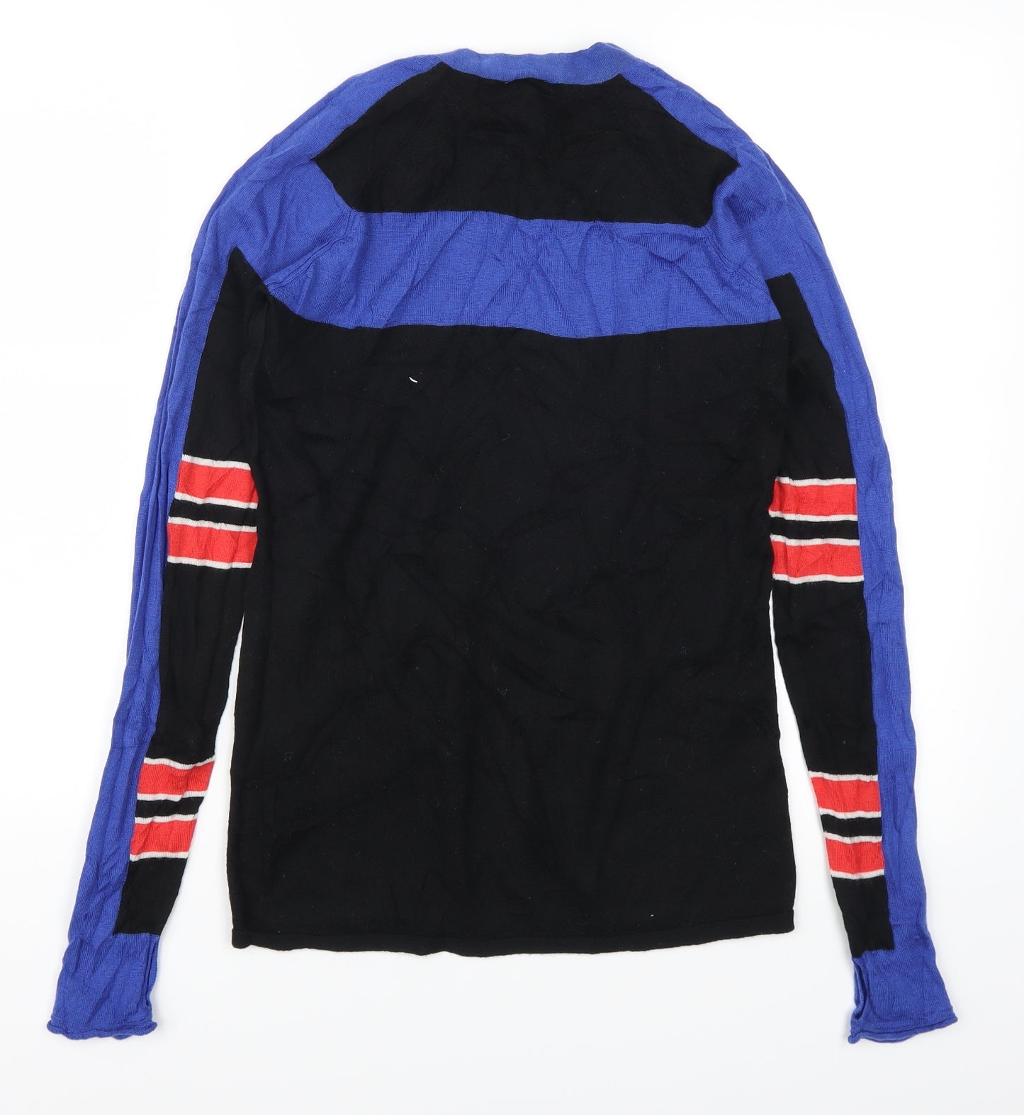 Sweaty Betty Womens Black Striped  Pullover Jumper Size XS