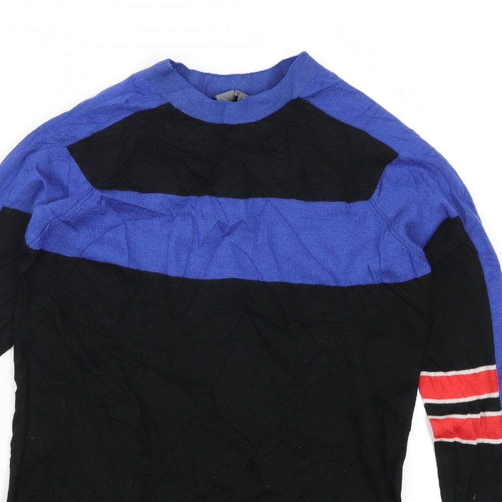 Sweaty Betty Womens Black Striped  Pullover Jumper Size XS