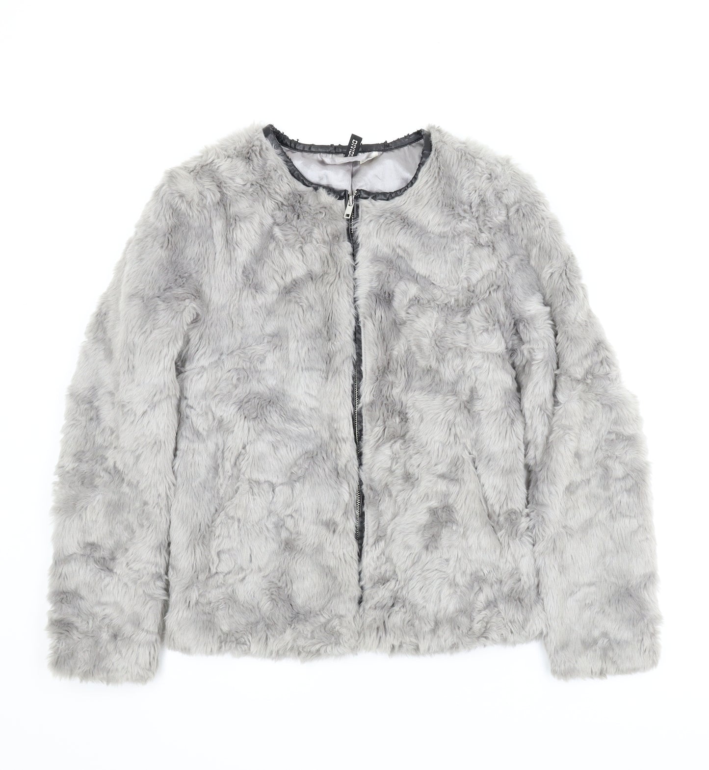 Divided Womens Grey   Jacket Coat Size 8  - Sherpa coat