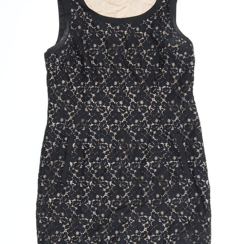Oasis Womens Black Floral  A-Line  Size 12