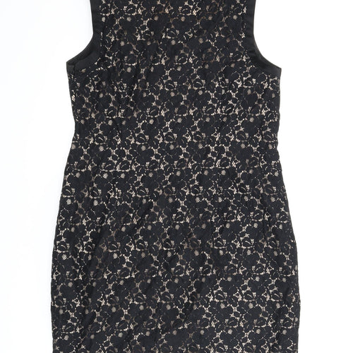Oasis Womens Black Floral  A-Line  Size 12