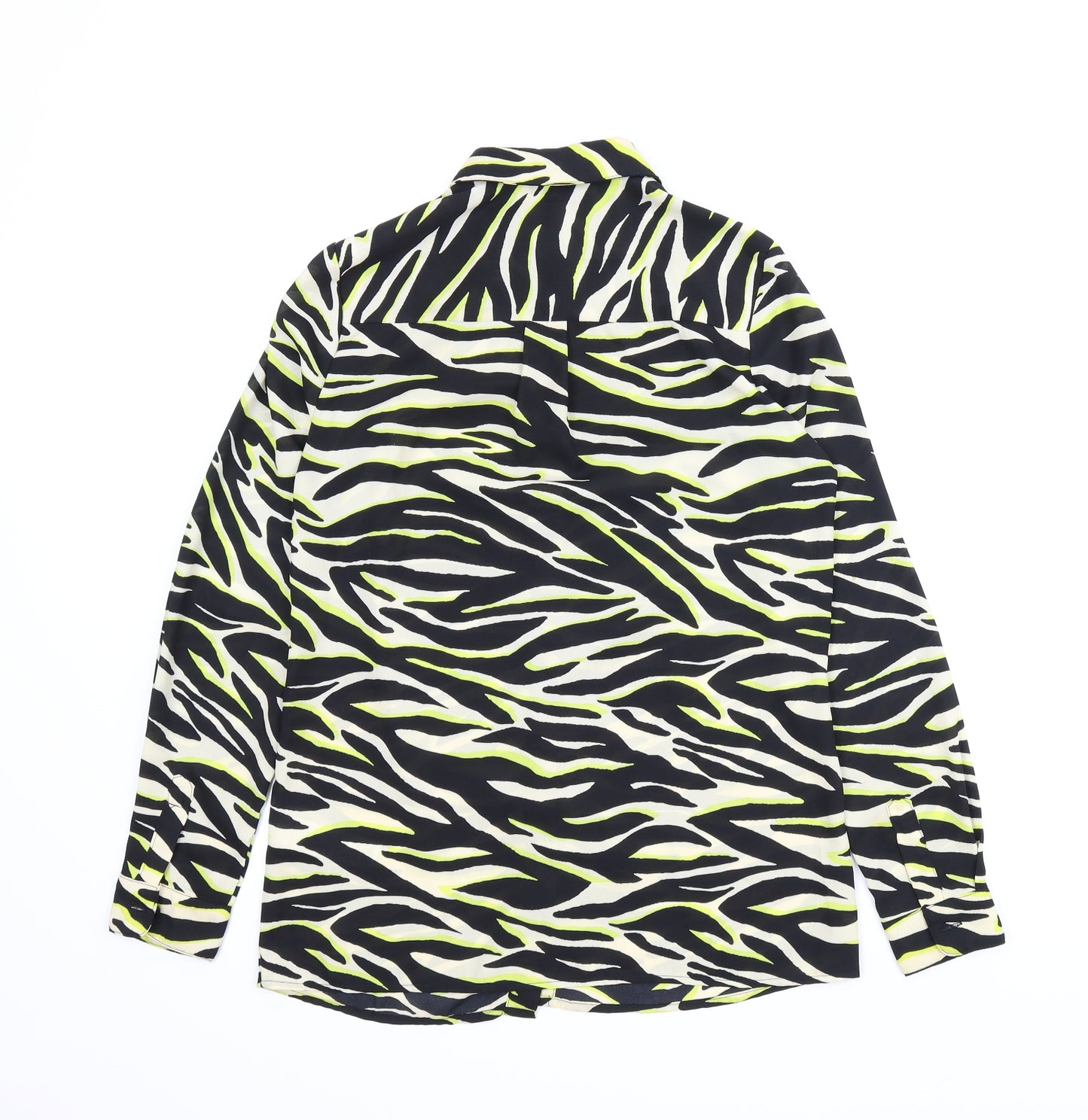 New Look Womens Green Animal Print  Basic Button-Up Size 8