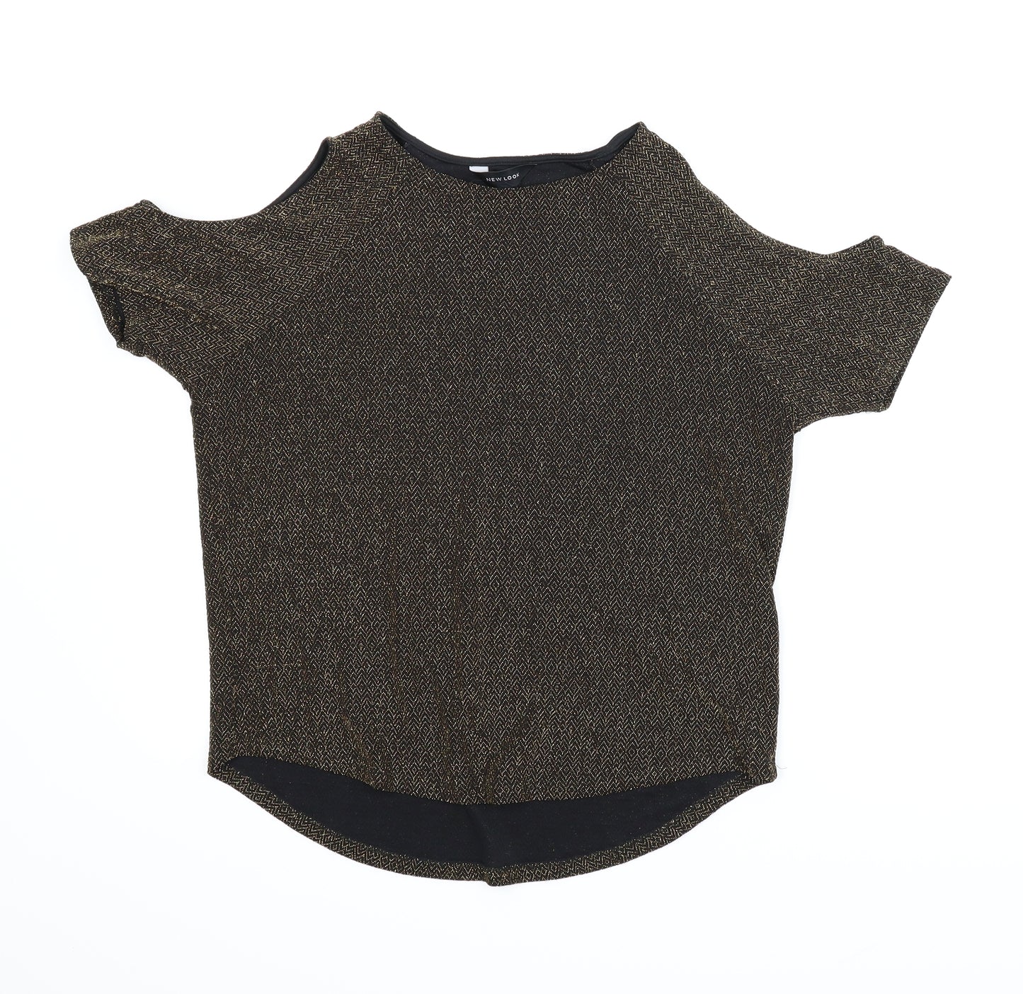 New Look Womens Gold Argyle/Diamond  Basic Blouse Size 10