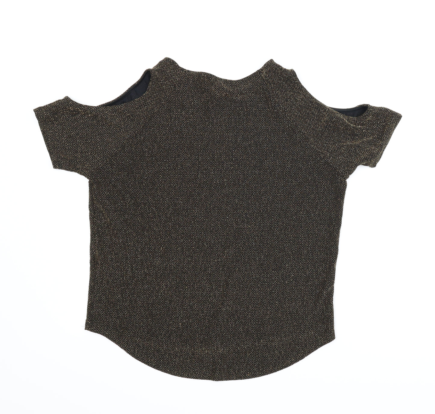 New Look Womens Gold Argyle/Diamond  Basic Blouse Size 10