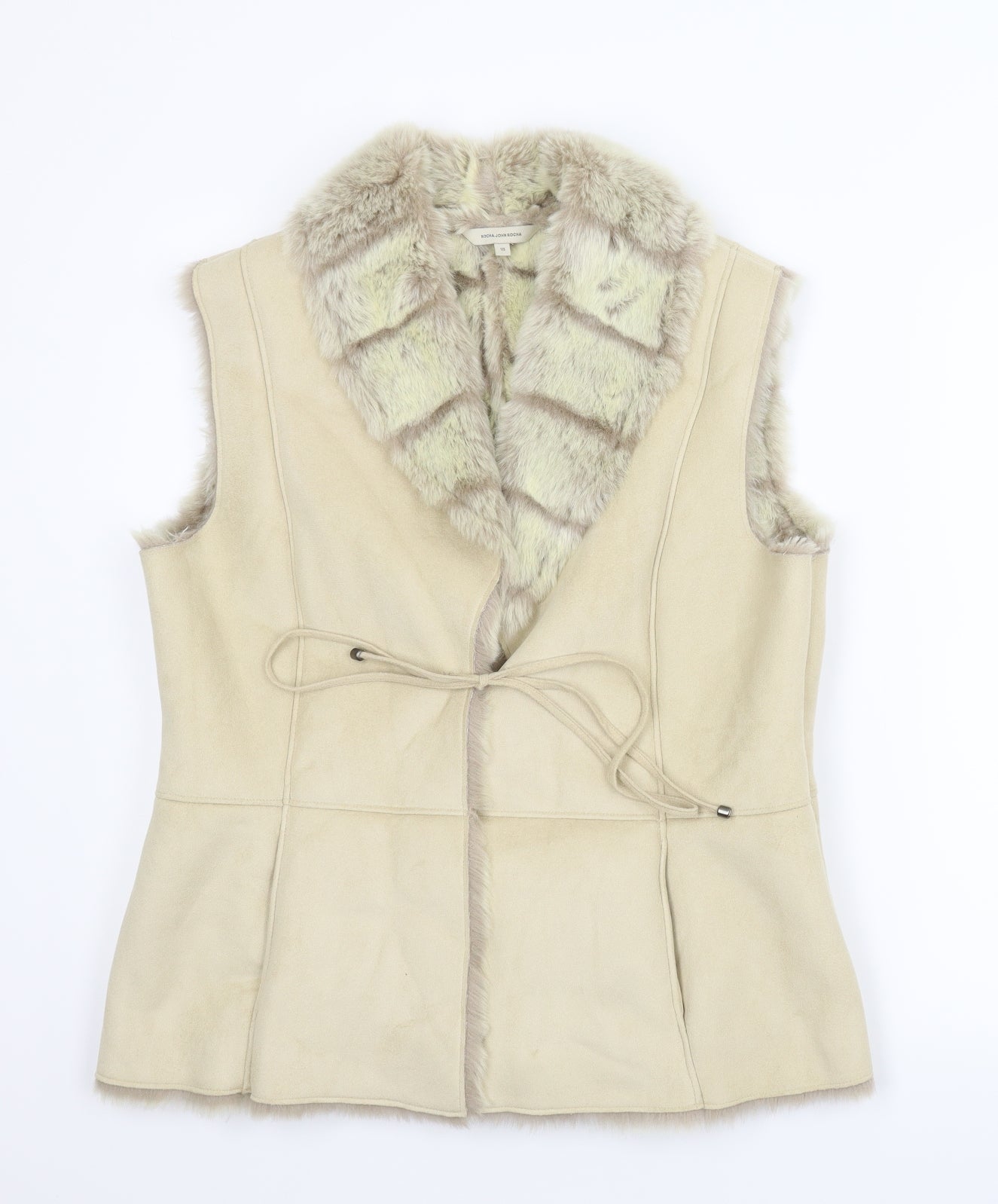 Rocha John Rocha Womens Beige   Gilet Jacket Size 16