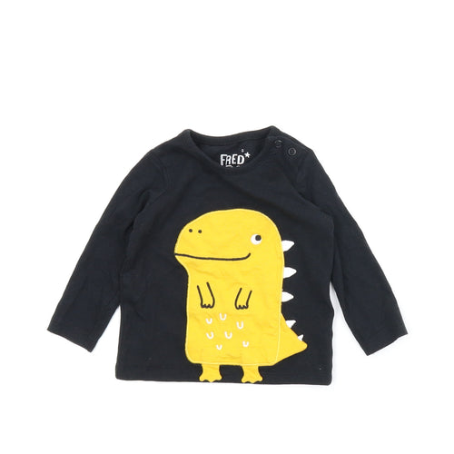 Fred & Flo Baby Black   Basic T-Shirt Size 3-6 Months