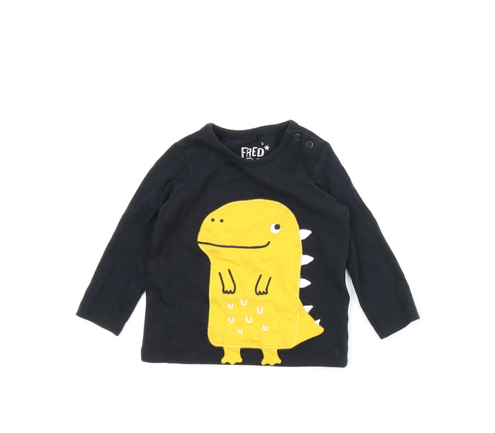 Fred & Flo Baby Black   Basic T-Shirt Size 3-6 Months