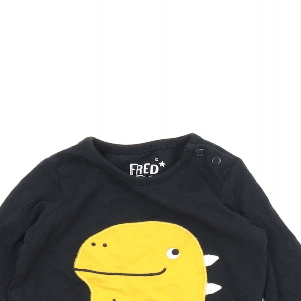 Fred & Flo Baby Black   Basic T-Shirt Size 3-6 Months