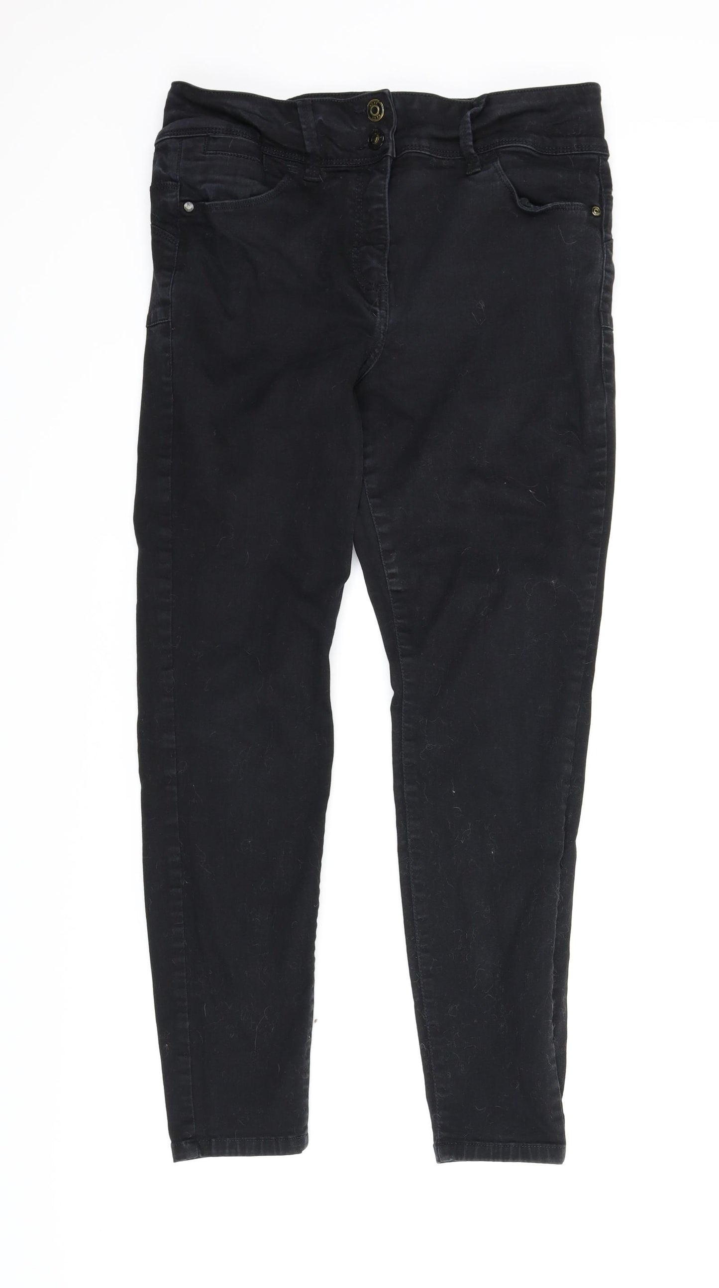 NEXT Womens Black  Denim Skinny Jeans Size 14 L28 in