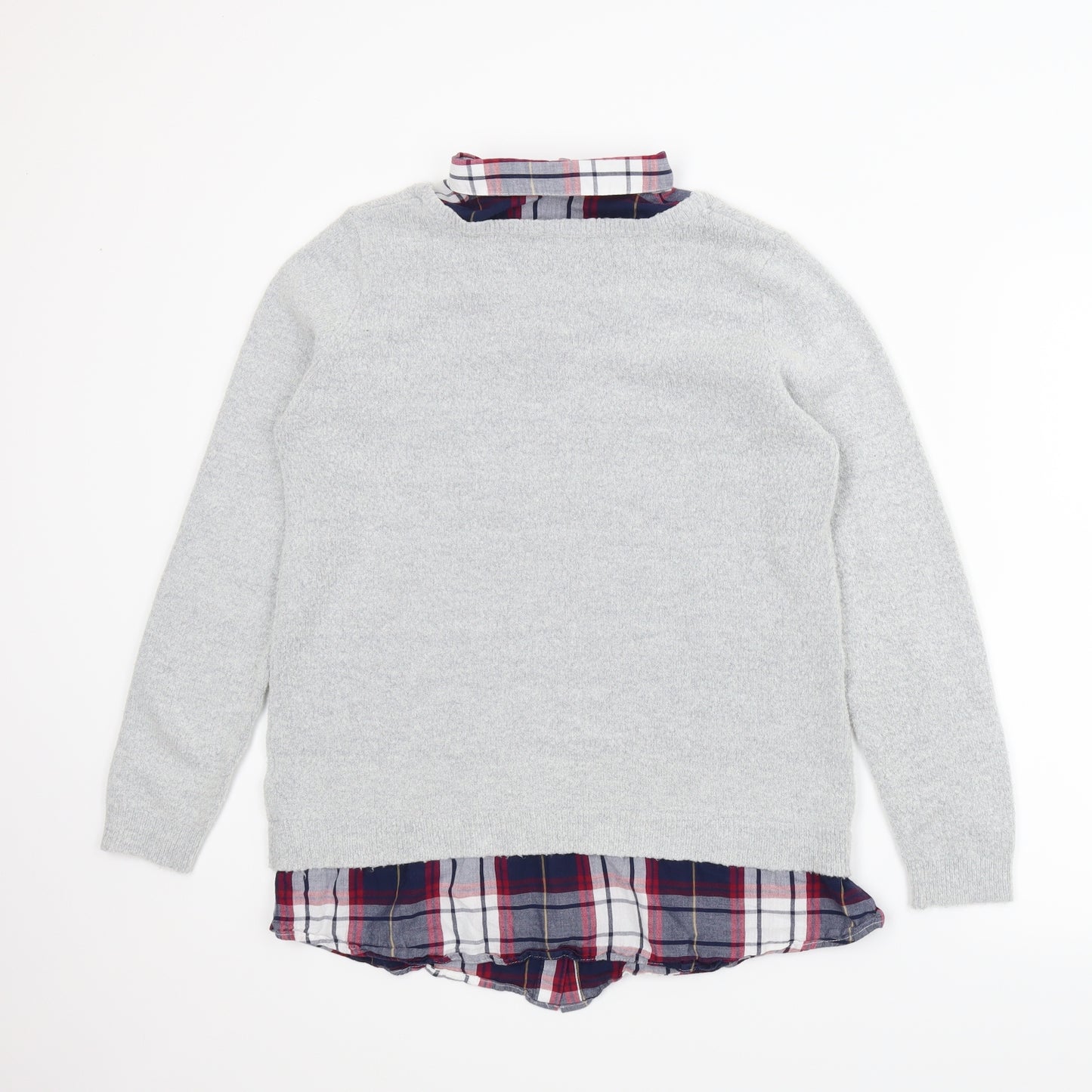 Dorothy Perkins Womens Grey Plaid  Pullover Jumper Size 14  - Undershirt